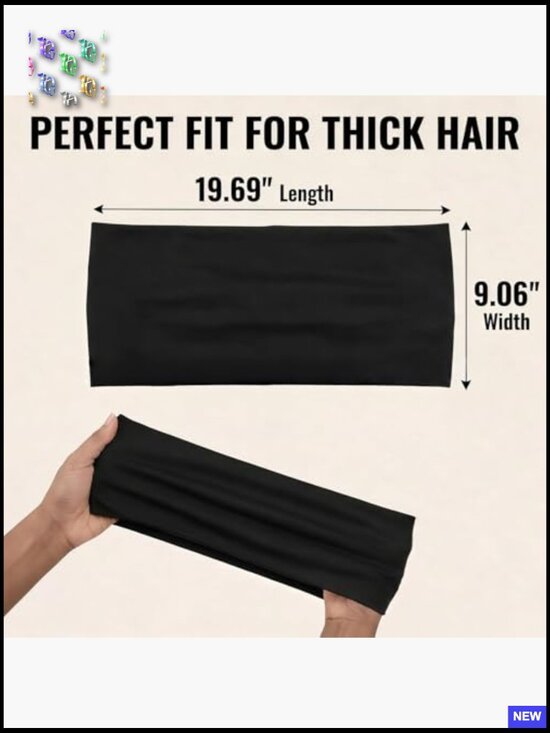 Extra Wide Stretchy Sleep Scarf Headband Anti-Frizz Curly Hair Wrap